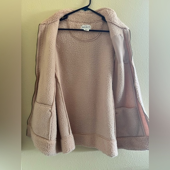 For The Republic Athlesiure Preppy Sherpa Vest Full Zip Light Pink Women's 1X‎ - Picture 5 of 10